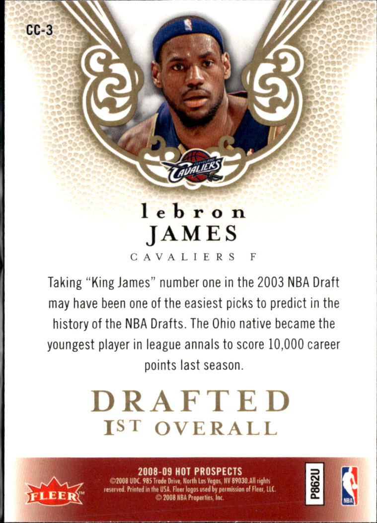 LeBron James 2008 Fleer Hot Prospects Cream of the Crop Cleveland Cavaliers