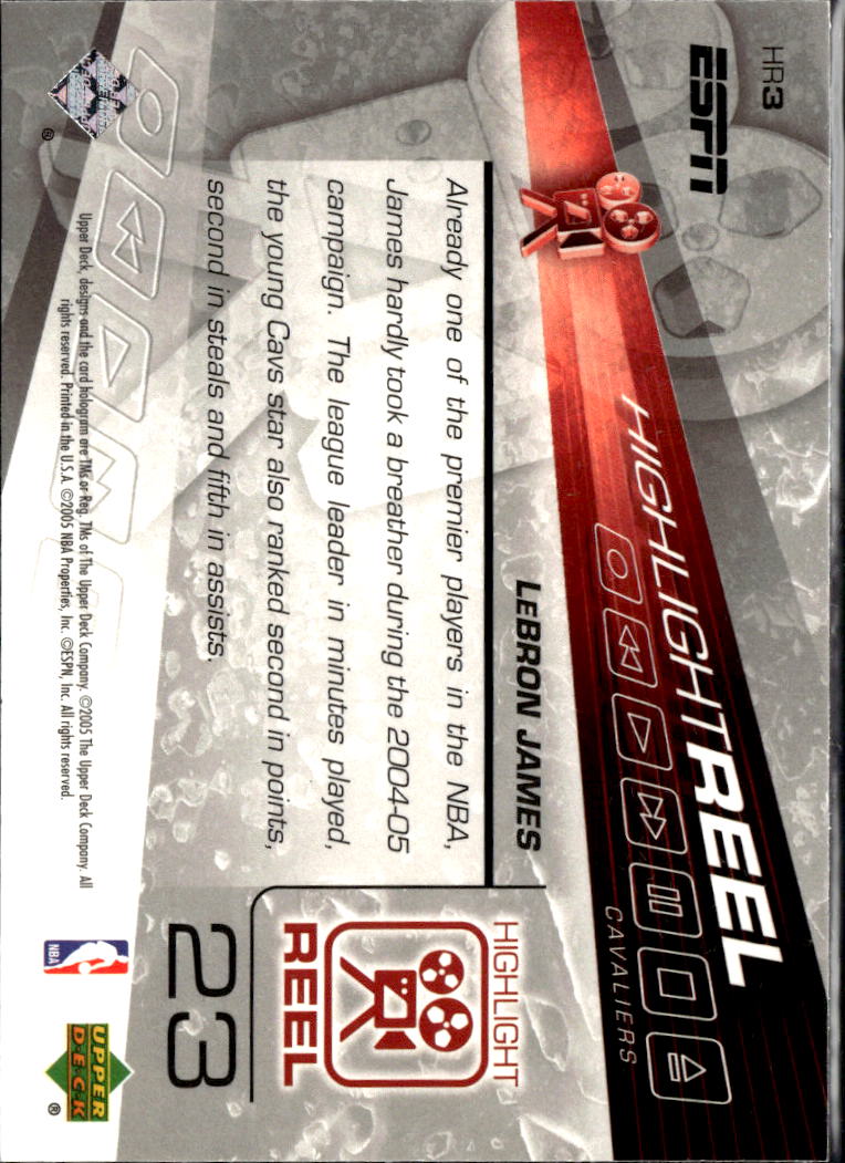 LeBron James 2005 Upper Deck ESPN #HR3 Cleveland Cavaliers