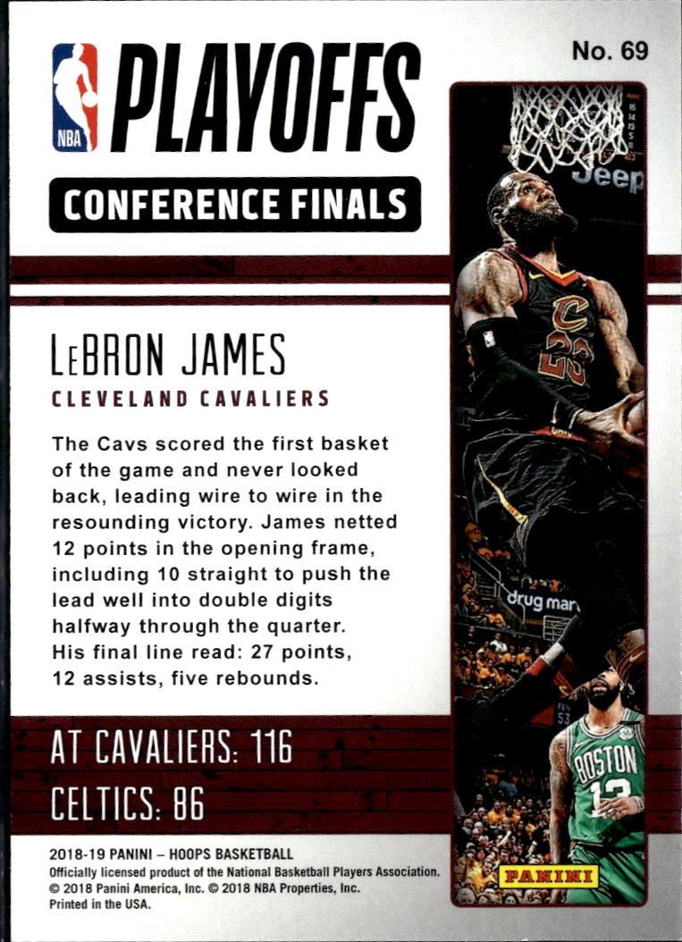 LeBron James 2018-19 NBA Hoops Road to the Finals 319/499 Cleveland Cavaliers