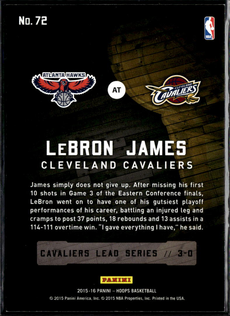 LeBron James 2015-16 NBA Hoops Road to the Finals 498/499 Cleveland Cavaliers