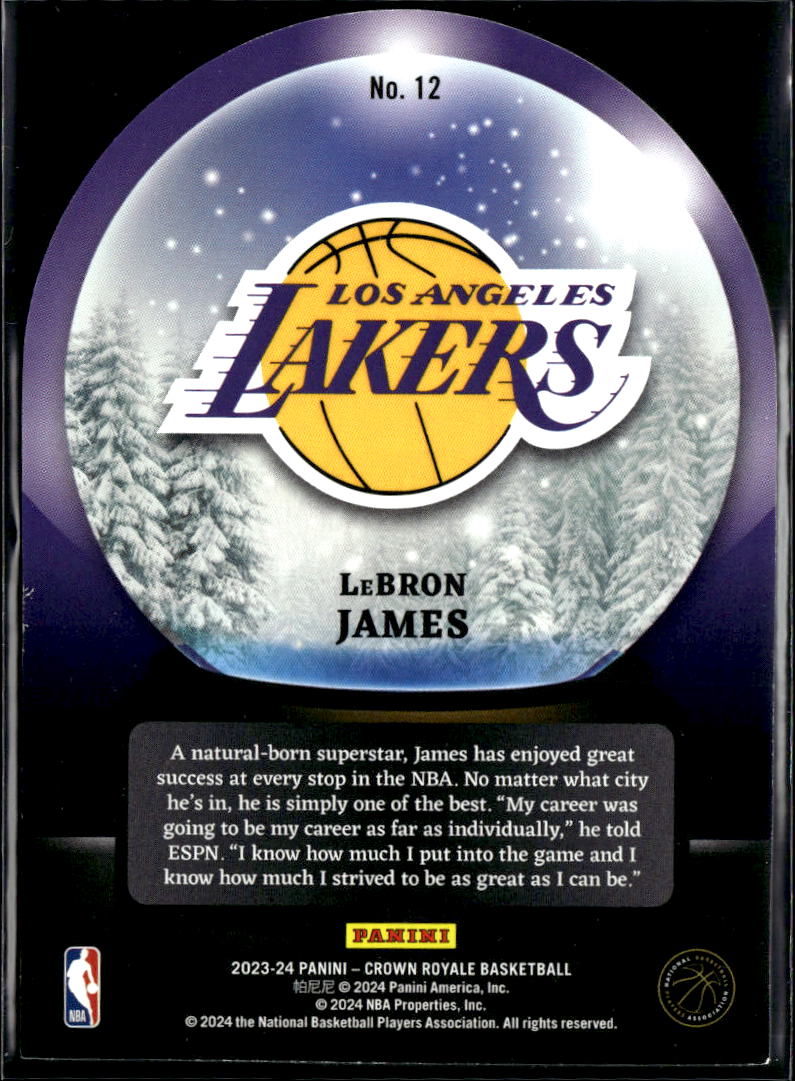 LeBron James 2023-24 Crown Royale Sno Globe Los Angeles Lakers