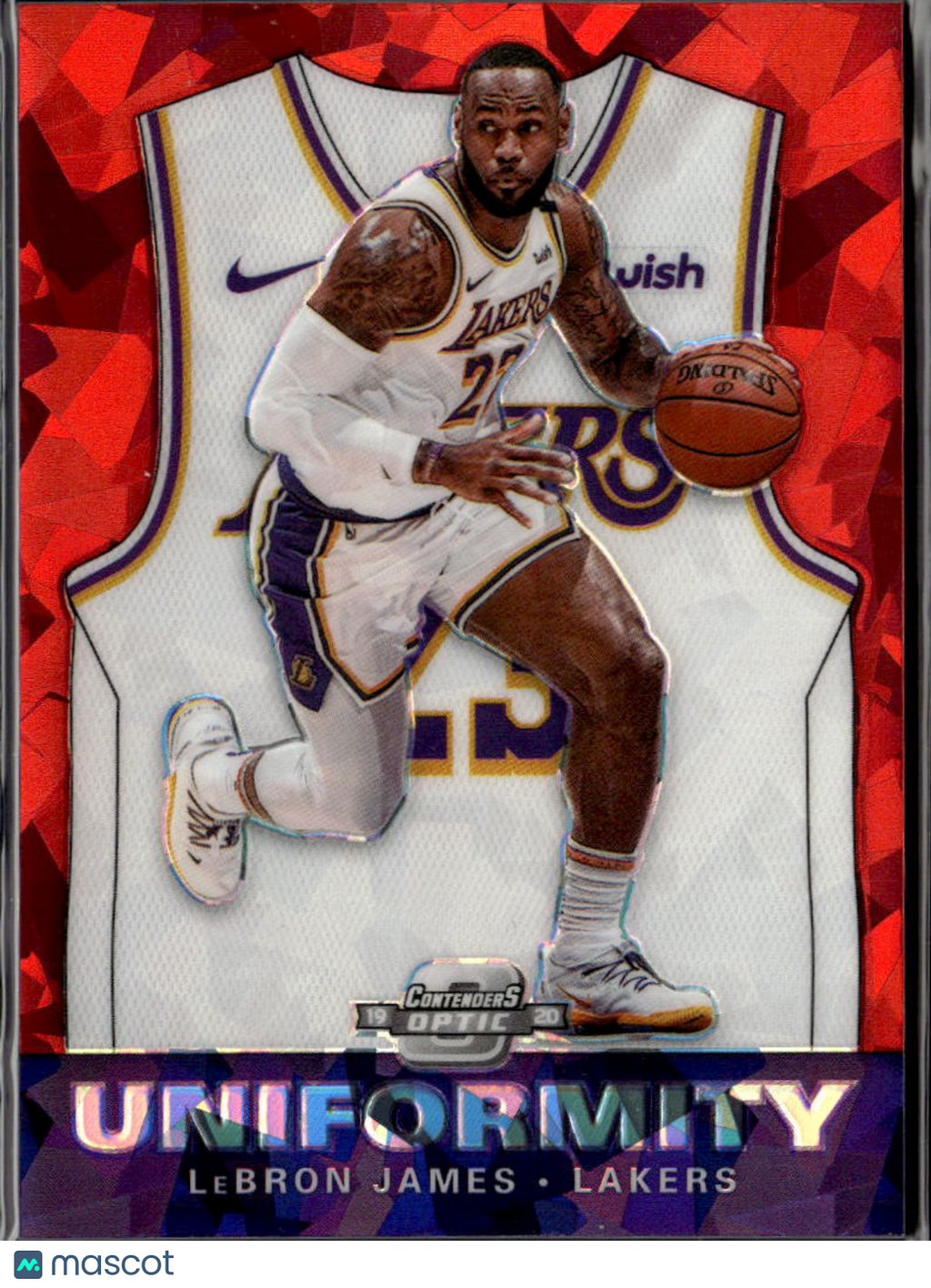 LeBron James 2019-20 Contenders Optic Uniformity Red Ice Los Angeles Lakers