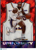 LeBron James 2019-20 Contenders Optic Uniformity Red Ice Los Angeles Lakers