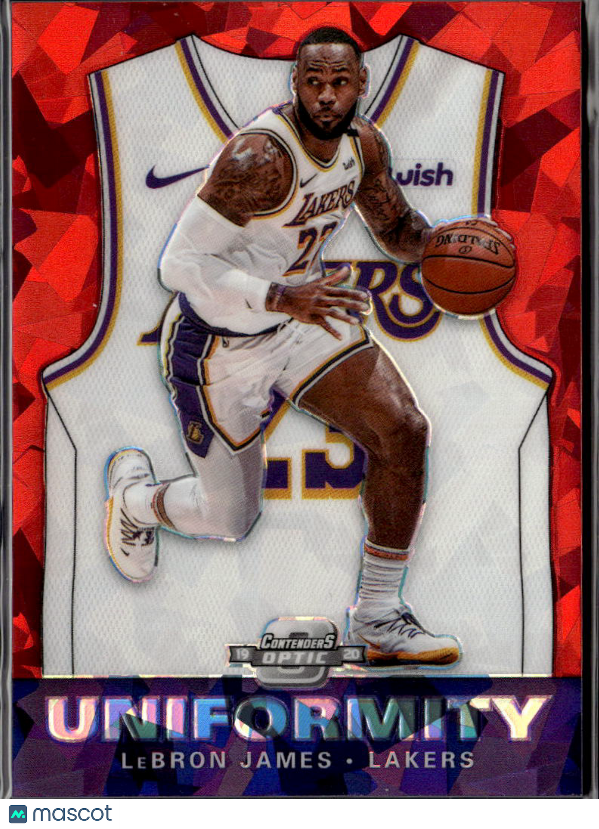LeBron James 2019-20 Contenders Optic Uniformity Red Ice Los Angeles Lakers