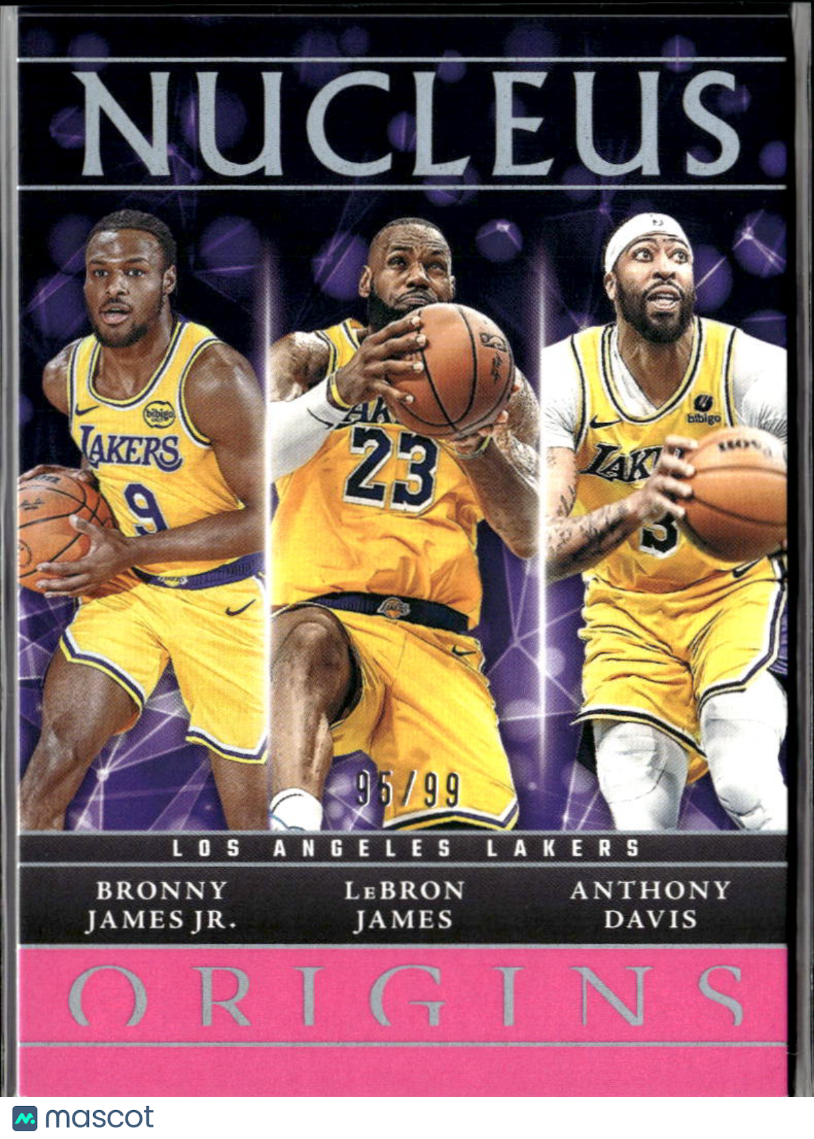 Anthony Davis / LeBron James / Bronny James 2024 Origins Nucleus 95/99 Lakers