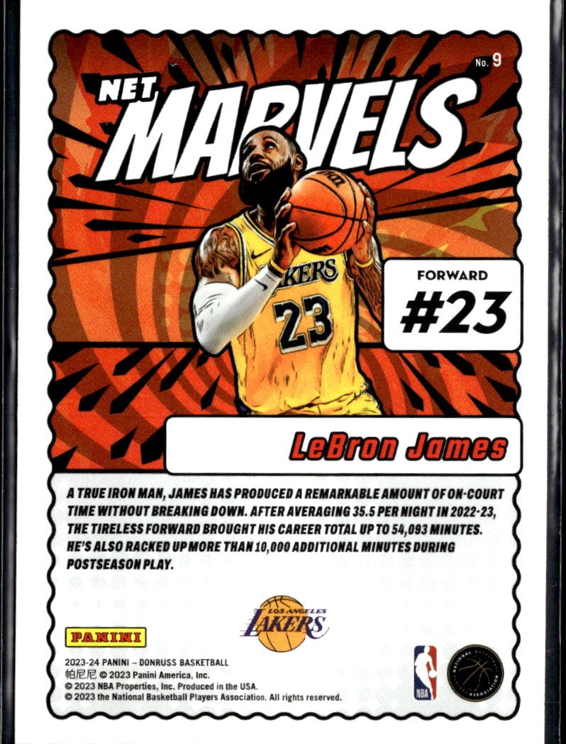 LeBron James 2023-24 Donruss Net Marvels Red Los Angeles Lakers