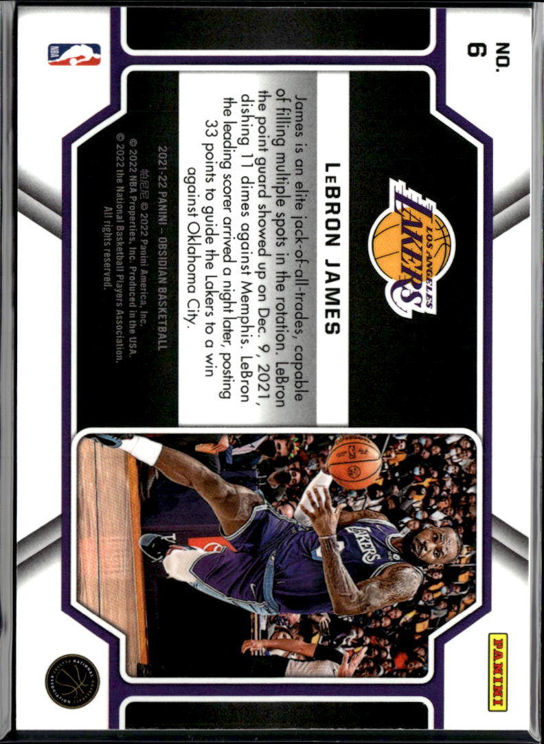 LeBron James 2021-22 Obsidian Pitch Black Red Los Angeles Lakers