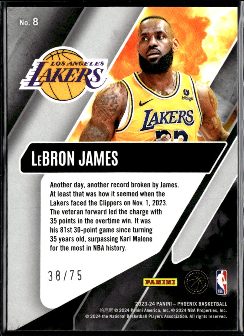 LeBron James 2023-24 Phoenix Operation Detonation 38/75 Los Angeles Lakers