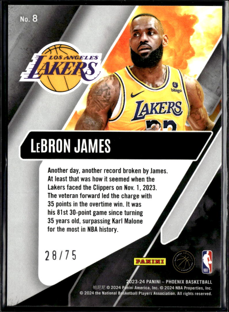 LeBron James 2023-24 Phoenix Operation Detonation 28/75 Los Angeles Lakers