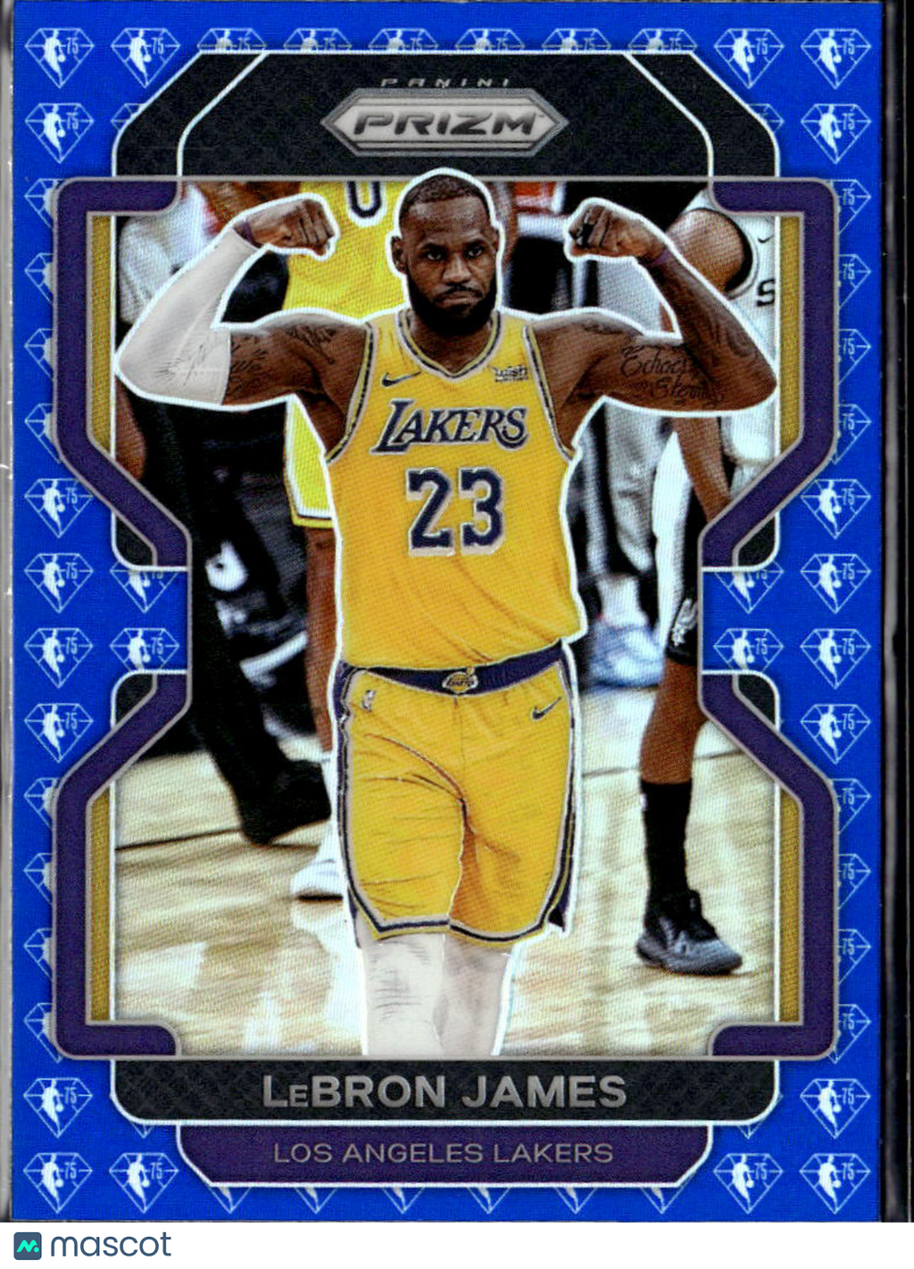 LeBron James 2021-22 Prizm Blue 75th Anniversary Los Angeles Lakers