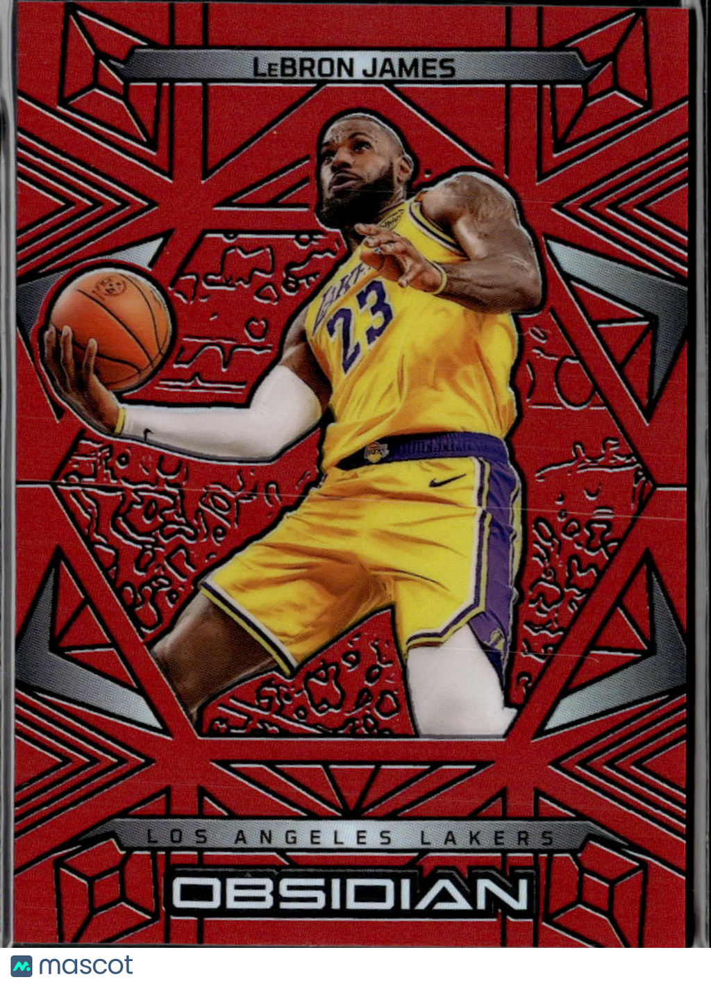 LeBron James 2024-25 Obsidian Red Flood #39 Los Angeles Lakers