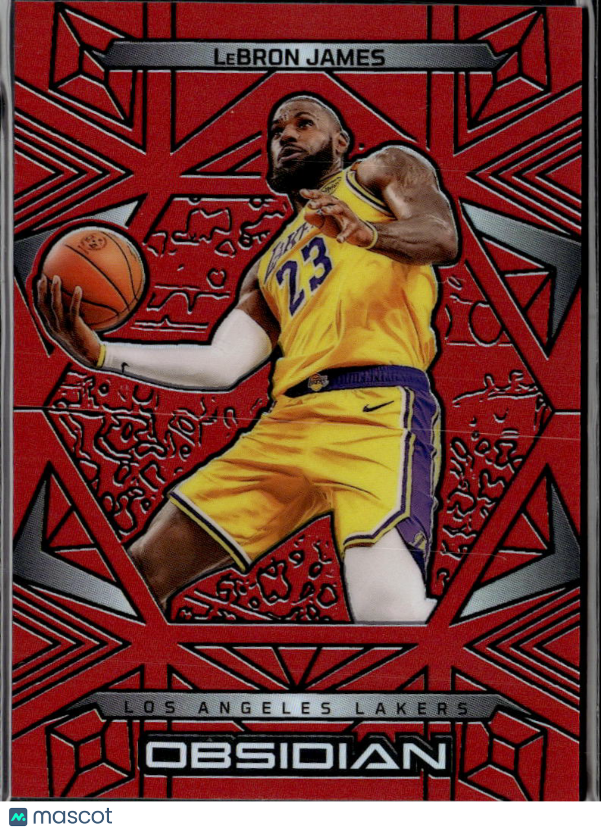 LeBron James 2024-25 Obsidian Red Flood #39 Los Angeles Lakers