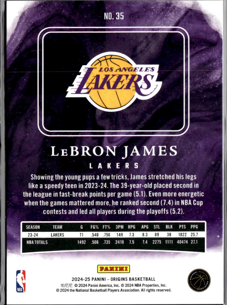 LeBron James 2024-25 Origins SSP Variation #35 Los Angeles Lakers