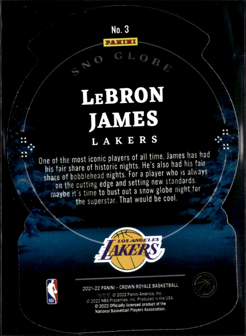 LeBron James 2021-22 Crown Royale Sno Globe Asia Los Angeles Lakers