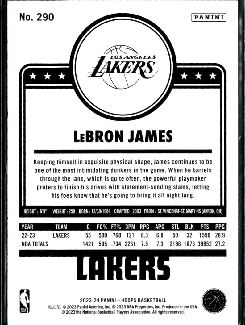 LeBron James 2023-24 NBA Hoops Red 93/99 Los Angeles Lakers
