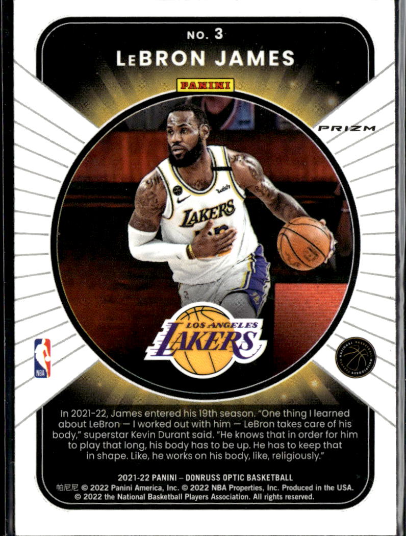 LeBron James 2021-22 Optic Winner Stays Holo Prizm Los Angeles Lakers