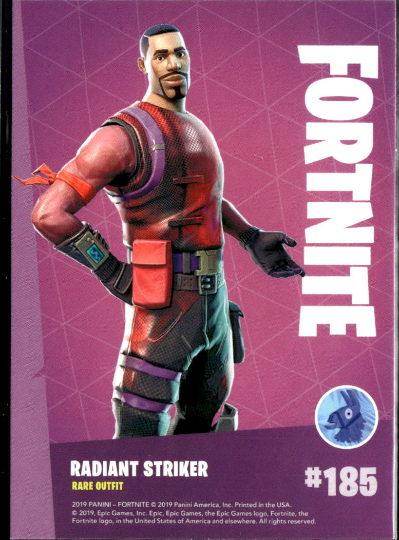 Radiant Striker 2019 Panini Fortnite Rare Outfit #185