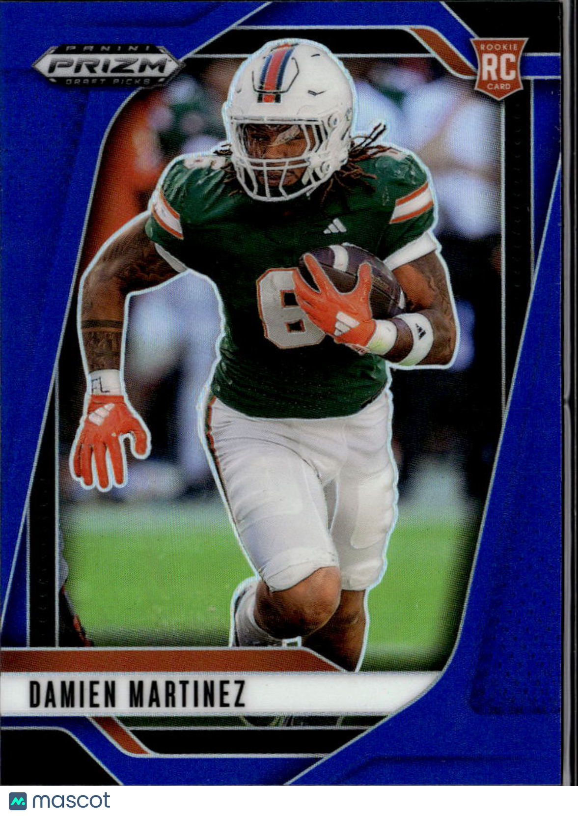 Damien Martinez 2025 Prizm Draft Picks RC Blue 86/249 Miami Hurricanes