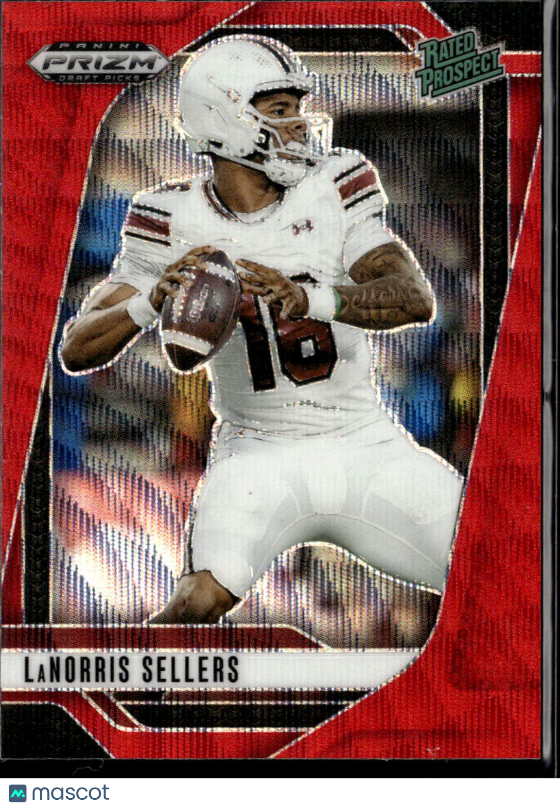 LaNorris Sellers 2025 Prizm Draft Picks Red Wave RC South Carolina Gamecocks