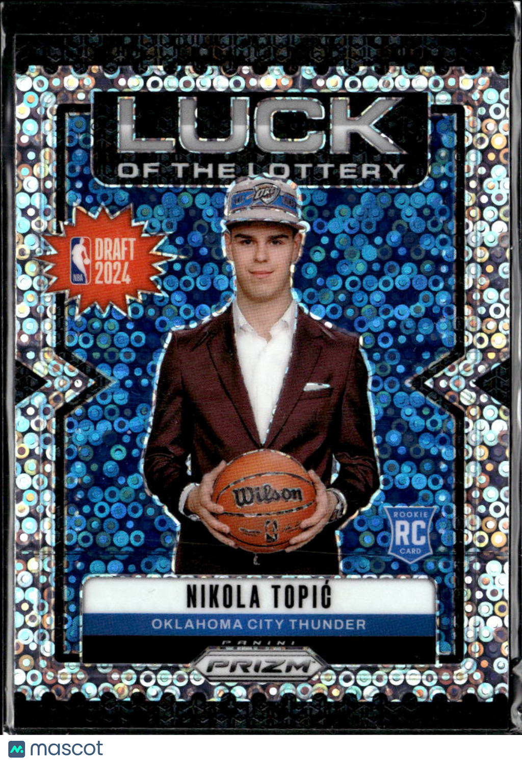 Nikola Topic 2024 Prizm Luck of the Lottery RC Fast Break Disco OKC Thunder