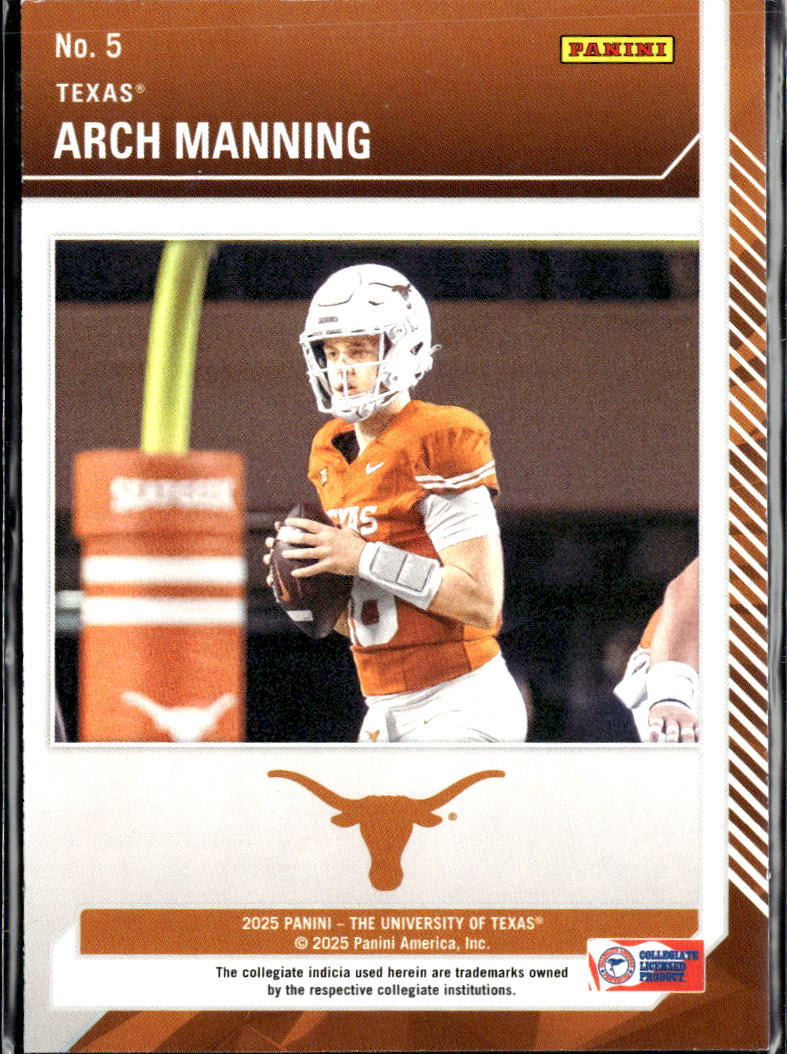 Arch Manning 2025 Panini Contenders School Colors Rookie RC Texas Longhorns