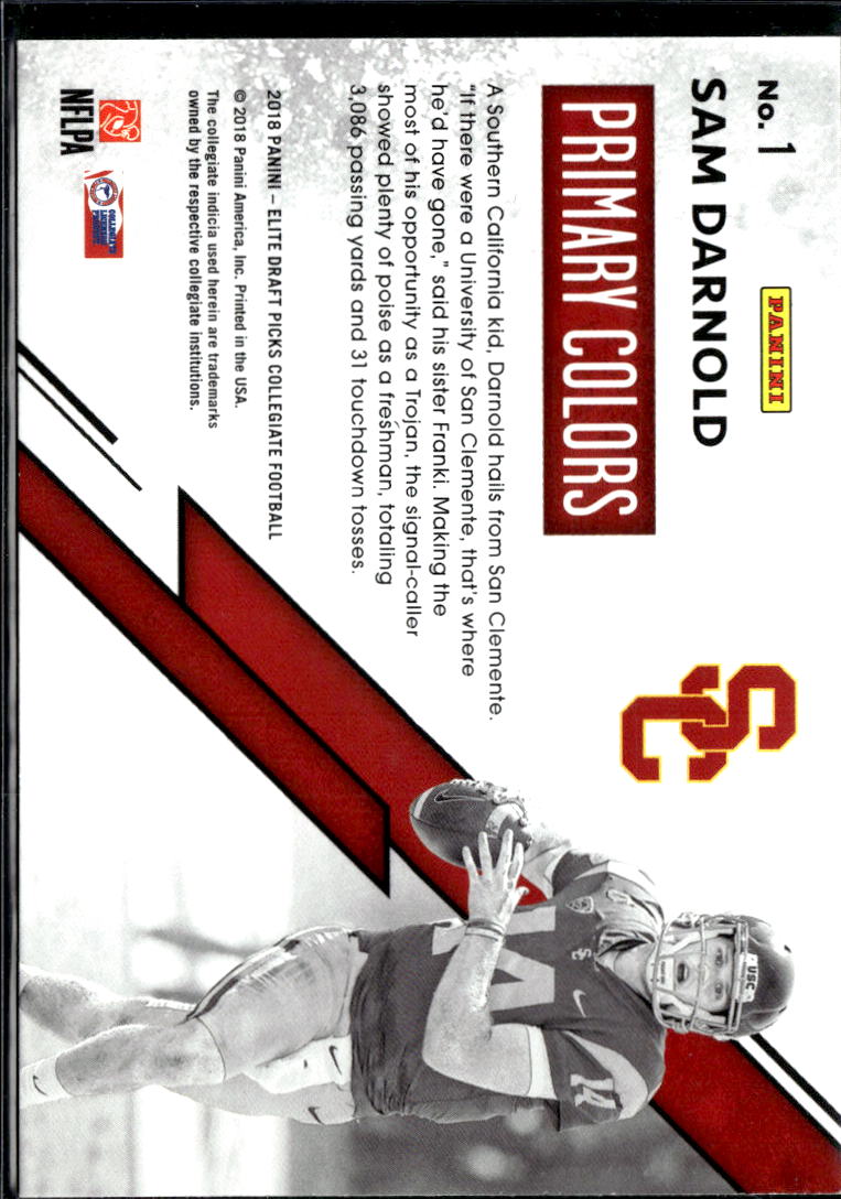 Sam Darnold 2018 Elite Draft Picks Primary Colors Rookie RC USC Trojans Seahawks