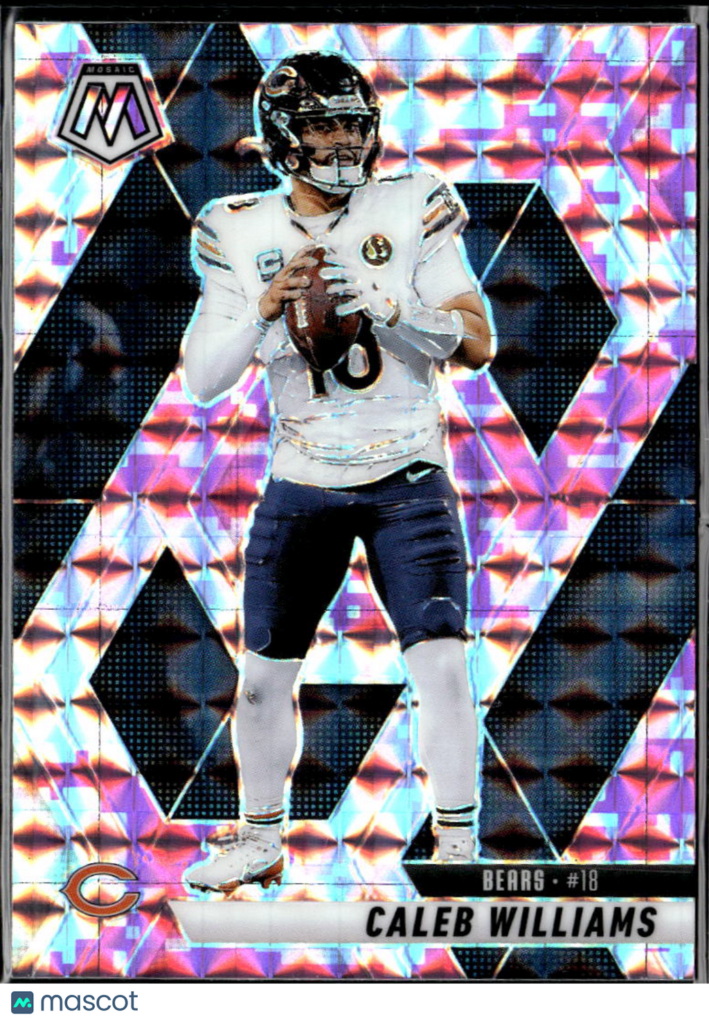 Caleb Williams 2025 Mosaic Pink Camo Prizm Chicago Bears