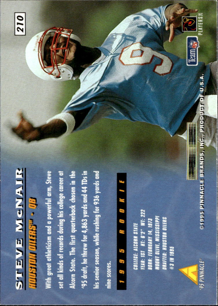 Steve McNair 1995 Pinnacle Rookie RC Houston Oilers