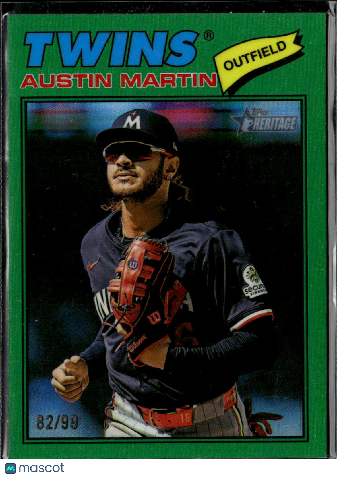 Austin Martin 2026 Topps Heritage Green Refractor /99 Minnesota Twins