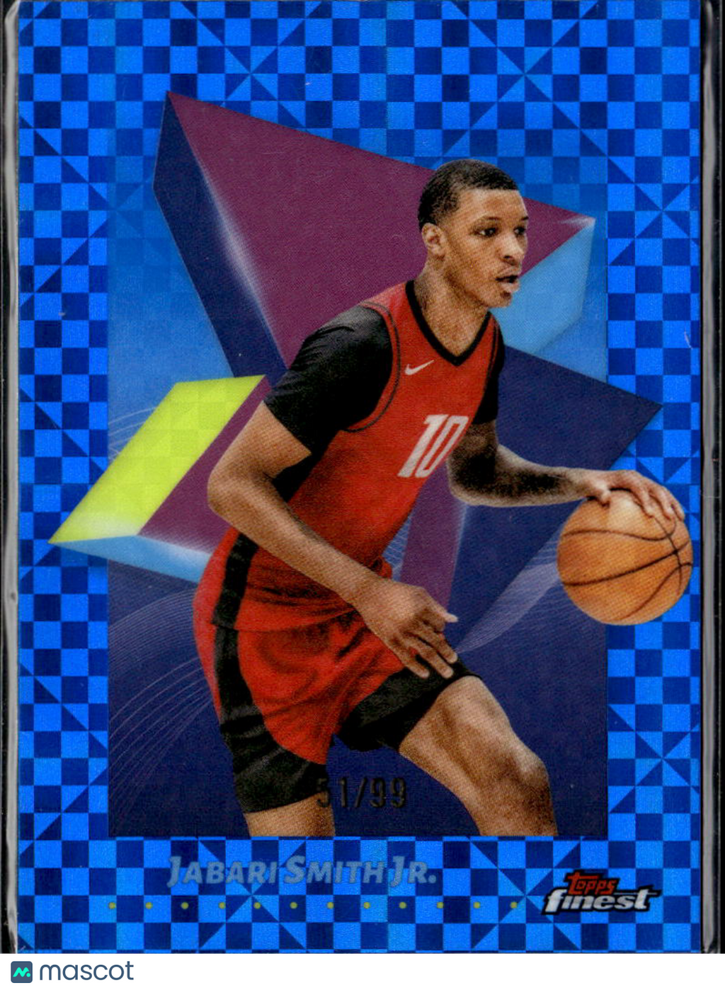 Jabari Smith Jr. 2025 Topps Finest Blue Refractor /99 Houston Rockets