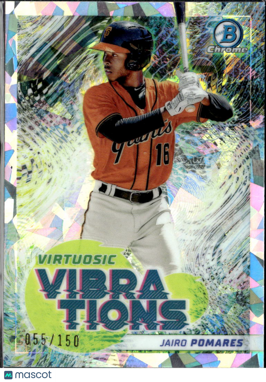 Jairo Pomares 2022 Bowman Chrome Virtuosic Vibrations Atomic /150 Giants