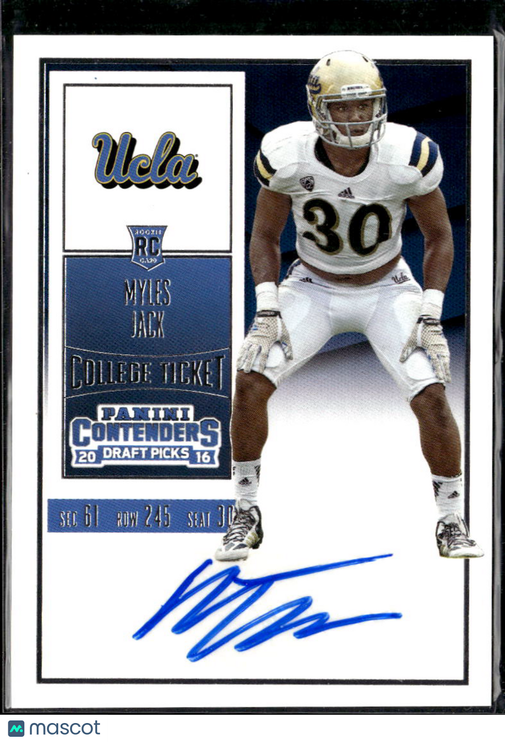 Myles Jack 2016 Contenders Draft Auto Autograph RC Jaguars UCLA Bruins