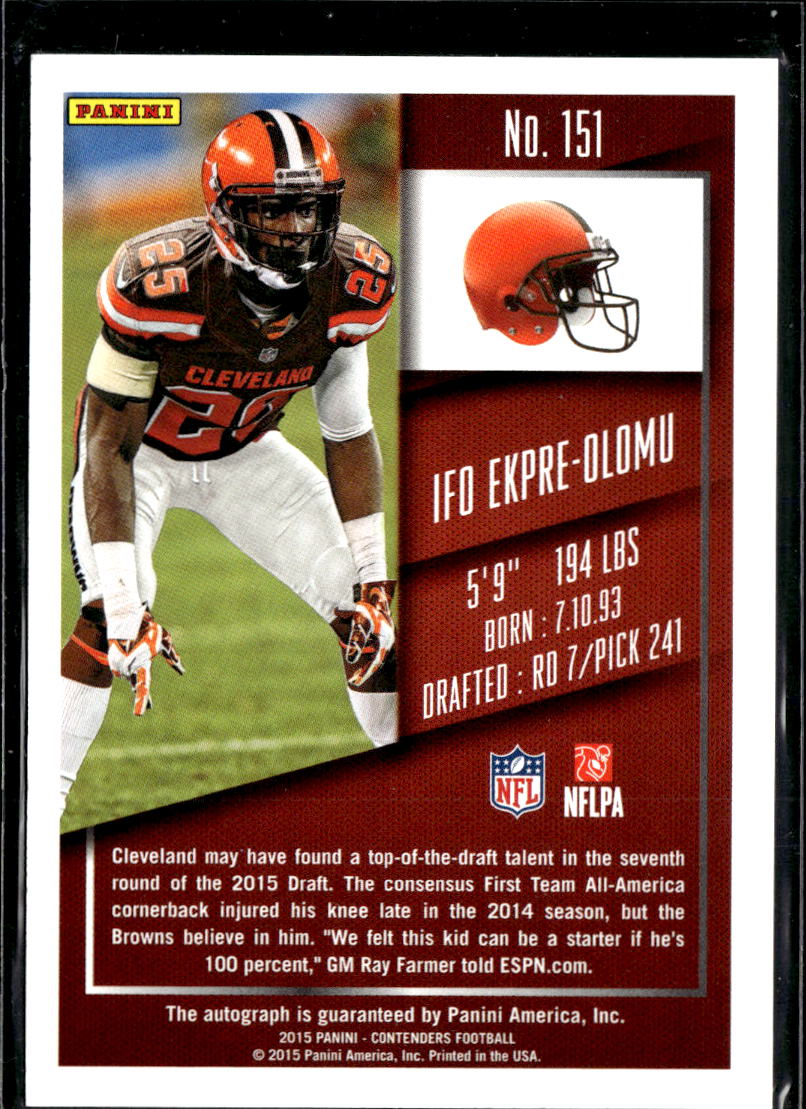 Ifo Ekpre-Olomu 2015 Contenders Auo Autograph RC Cleveland Browns