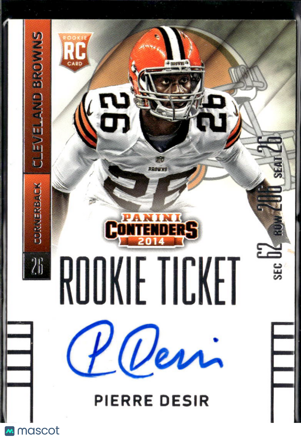 Pierre Desir 2014 Contenders RC Auto Autograph Cleveland Browns