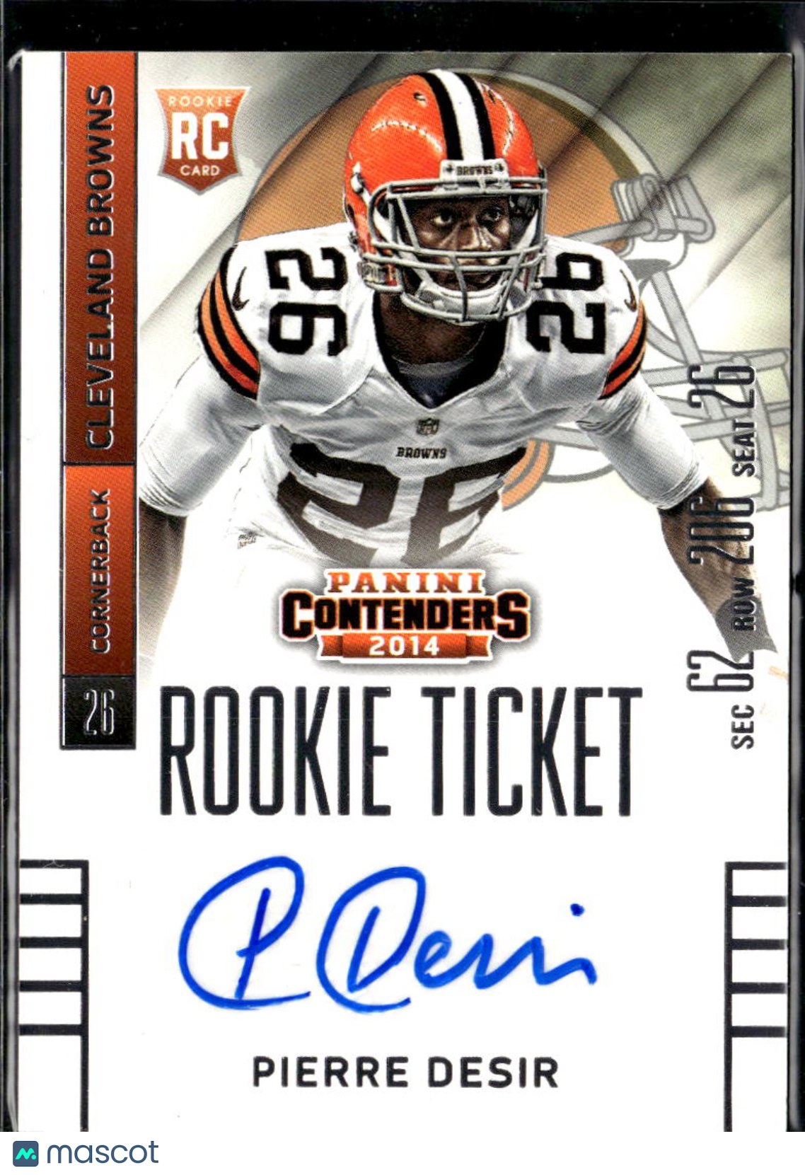 Pierre Desir 2014 Contenders RC Auto Autograph Cleveland Browns