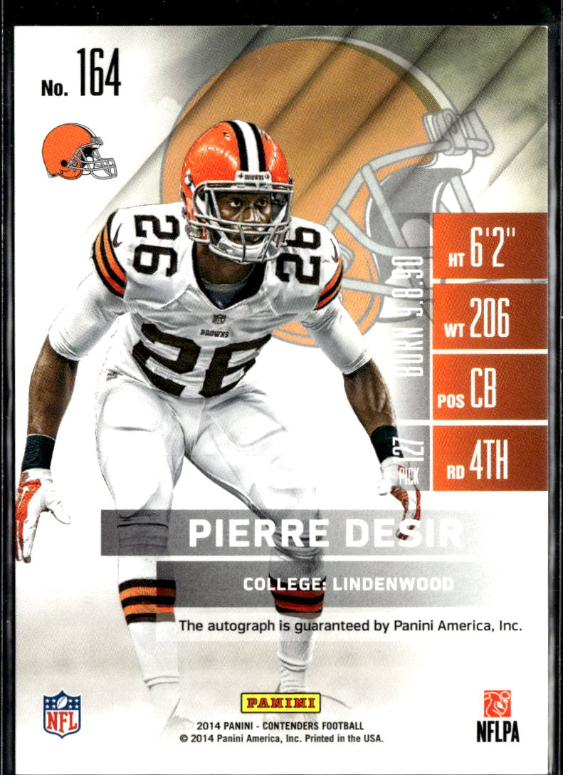 Pierre Desir 2014 Contenders RC Auto Autograph Cleveland Browns