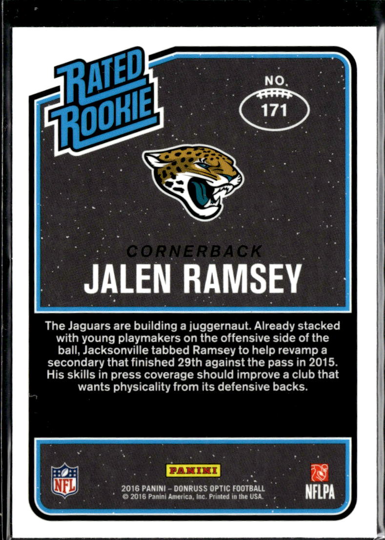 Jalen Ramsey 2016 Optic Rated Rookie RC Jacksonville Jaguars
