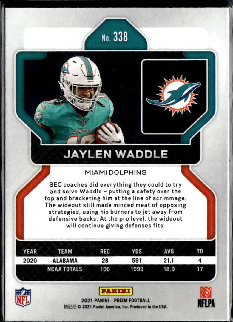 Jaylen Waddle 2021 Prizm Rookie RC Miami Dolphins