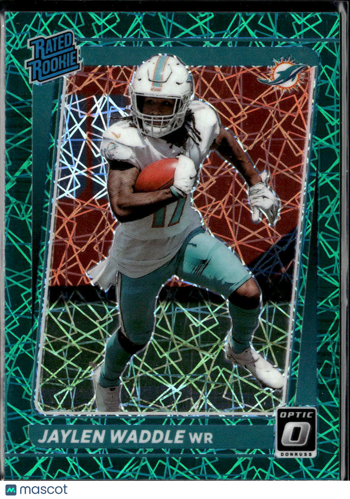 Jaylen Waddle 2021 Optic Rated Rookie Green Velocity Miami Dolphins