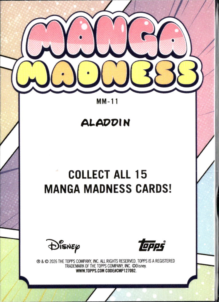 Aladdin 2026 Topps Disney Manga Madness #MM-11