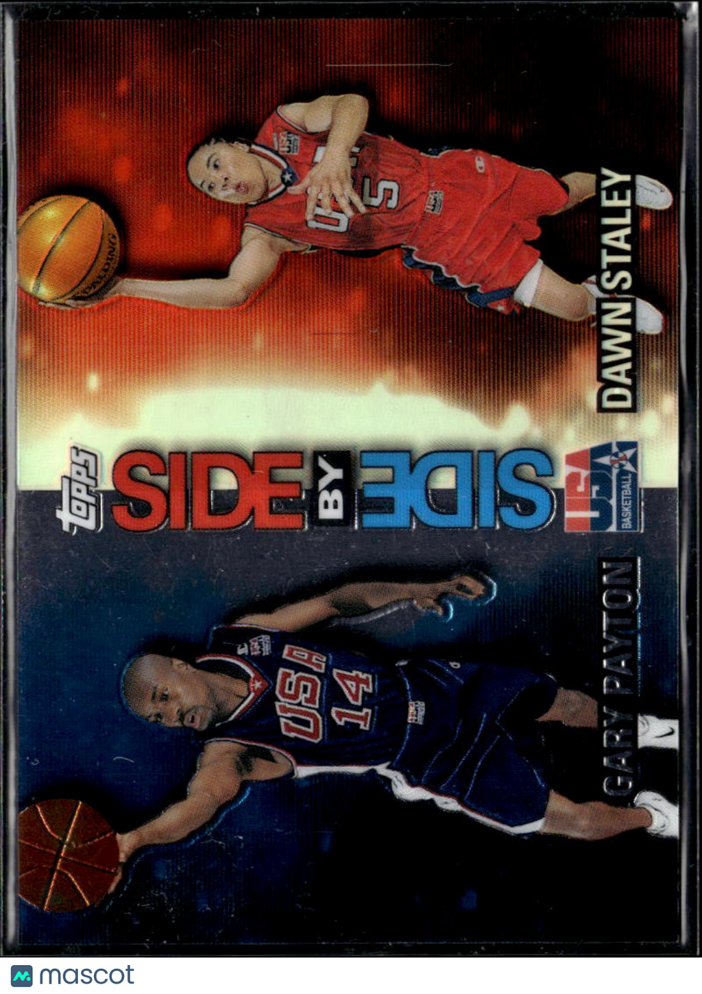 Dawn Staley Gary Payton 2000 Topps USA Side by Side Refractor USA Basketball