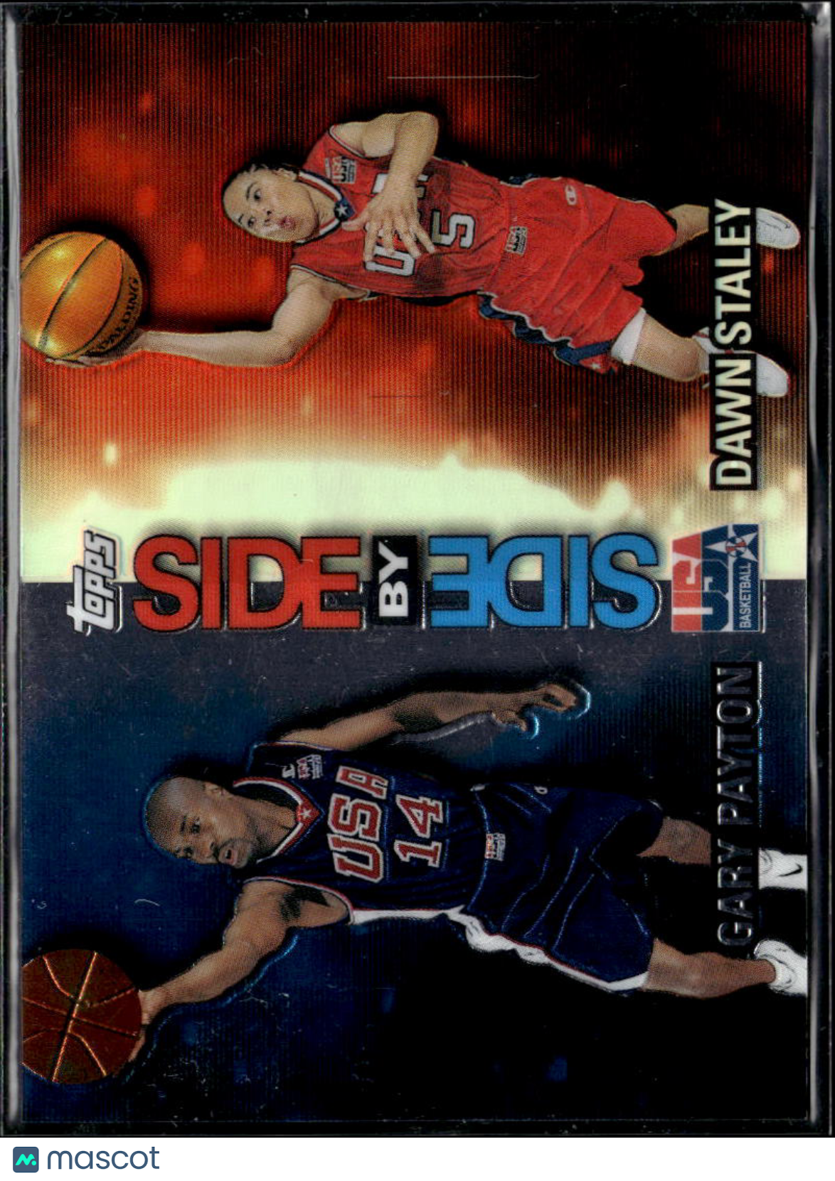 Dawn Staley Gary Payton 2000 Topps USA Side by Side Refractor USA Basketball