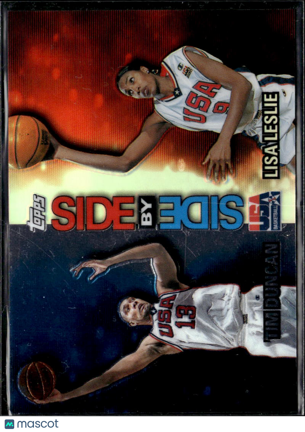 Lisa Leslie Tim Duncan 2000 Topps Side by Side Refractor USA Basketball