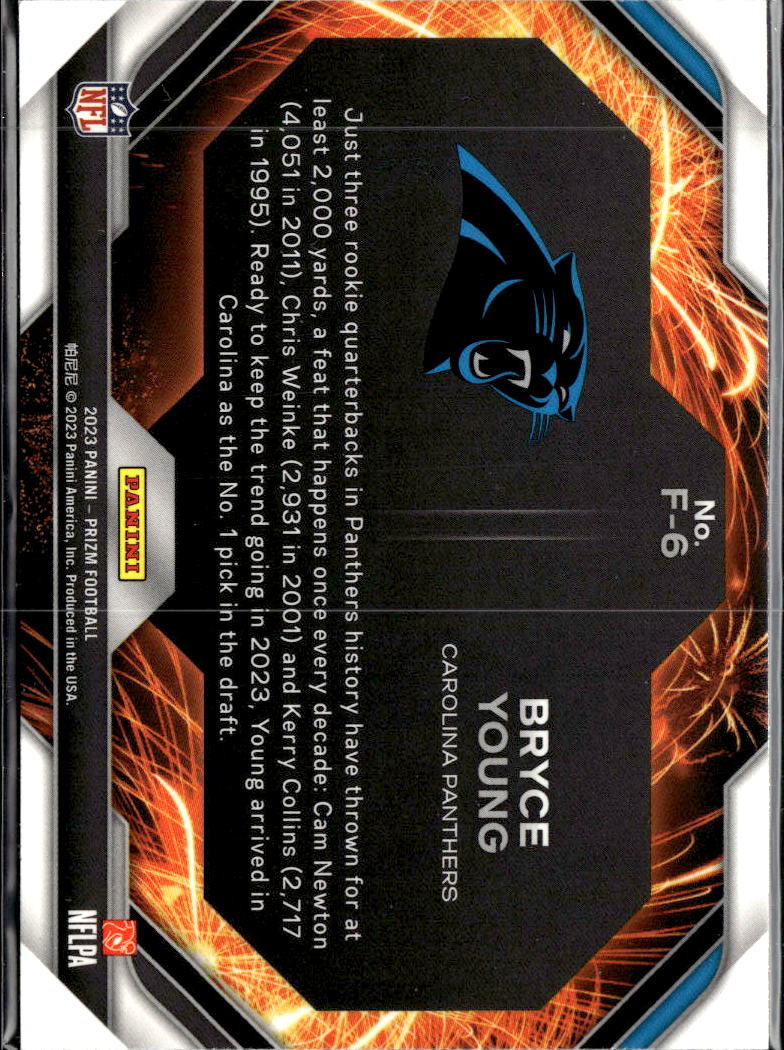 Bryce Young 2023 Panini Prizm Fireworks Rookie RC Carolina Panthers