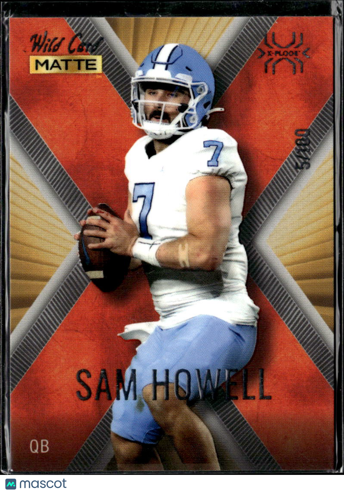Sam Howell 2022 Wild Card Matte X-Plode Rookie RC North Carolina /100