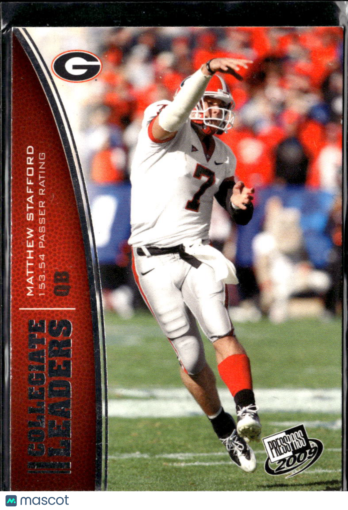 Matthew Stafford 2009 Press Pass Collegiate Leaders Rookie RC Georgia Bulldogs