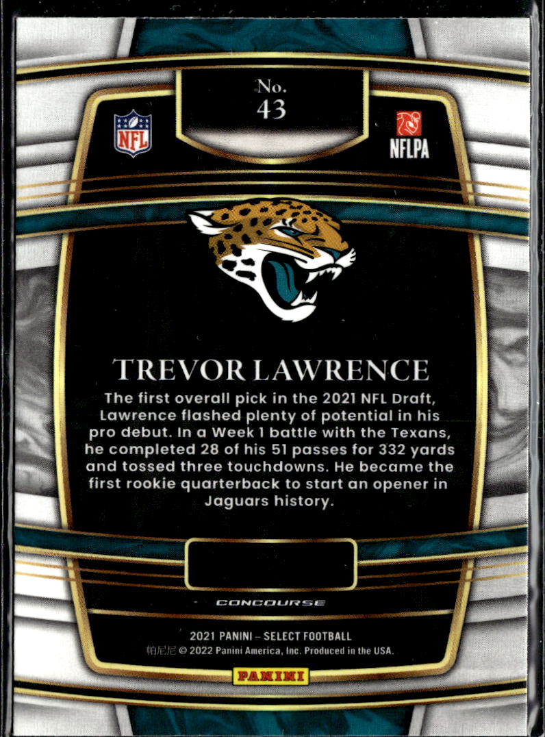 Trevor Lawrence 2021 Select RC Rookie Concourse Jacksonville Jaguars
