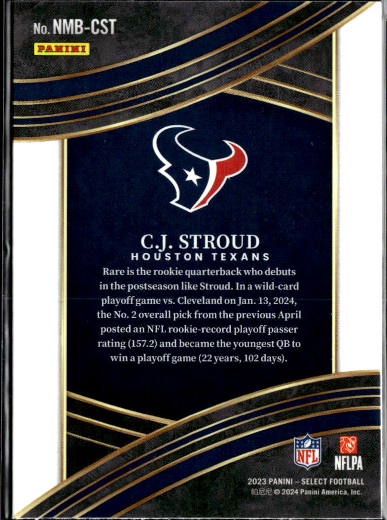 C.J. Stroud 2023 Select Rookie RC Numbers Houston Texans