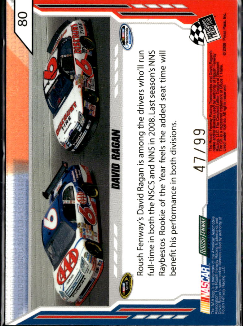 David Ragan 2008 Press Pass Stealth 47/99 Roush Fenway Racing