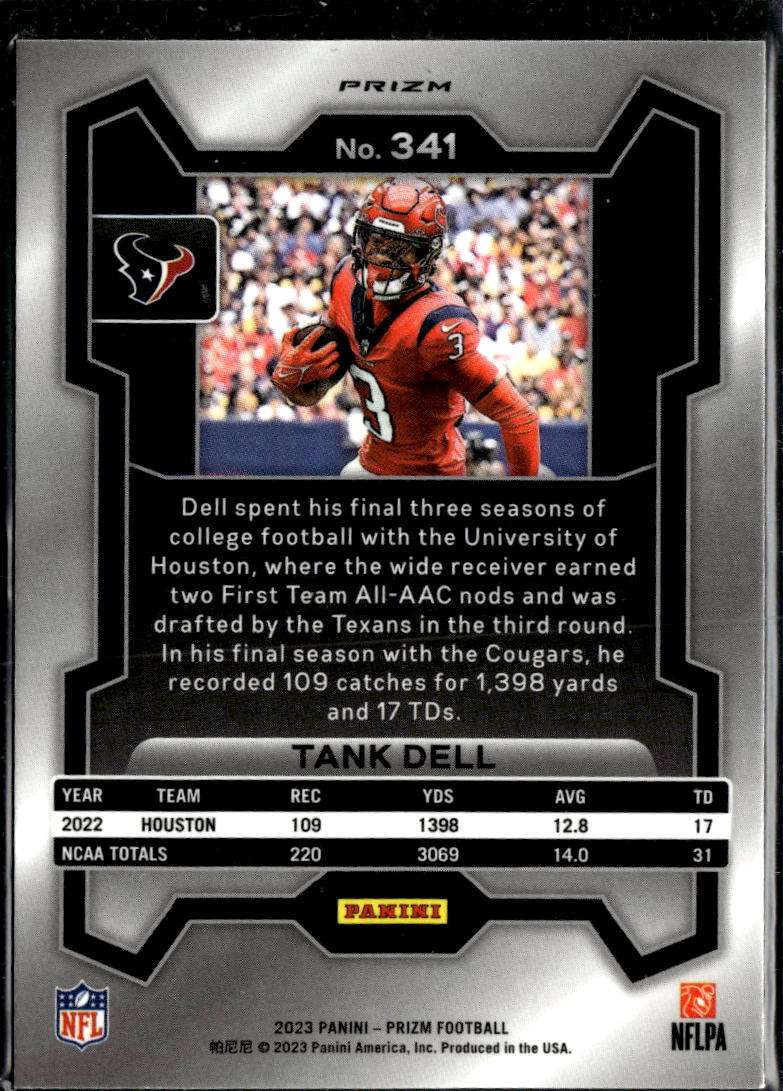 Tank Dell 2023 Prizm RC Green Pulsar Rookie Houston Texans